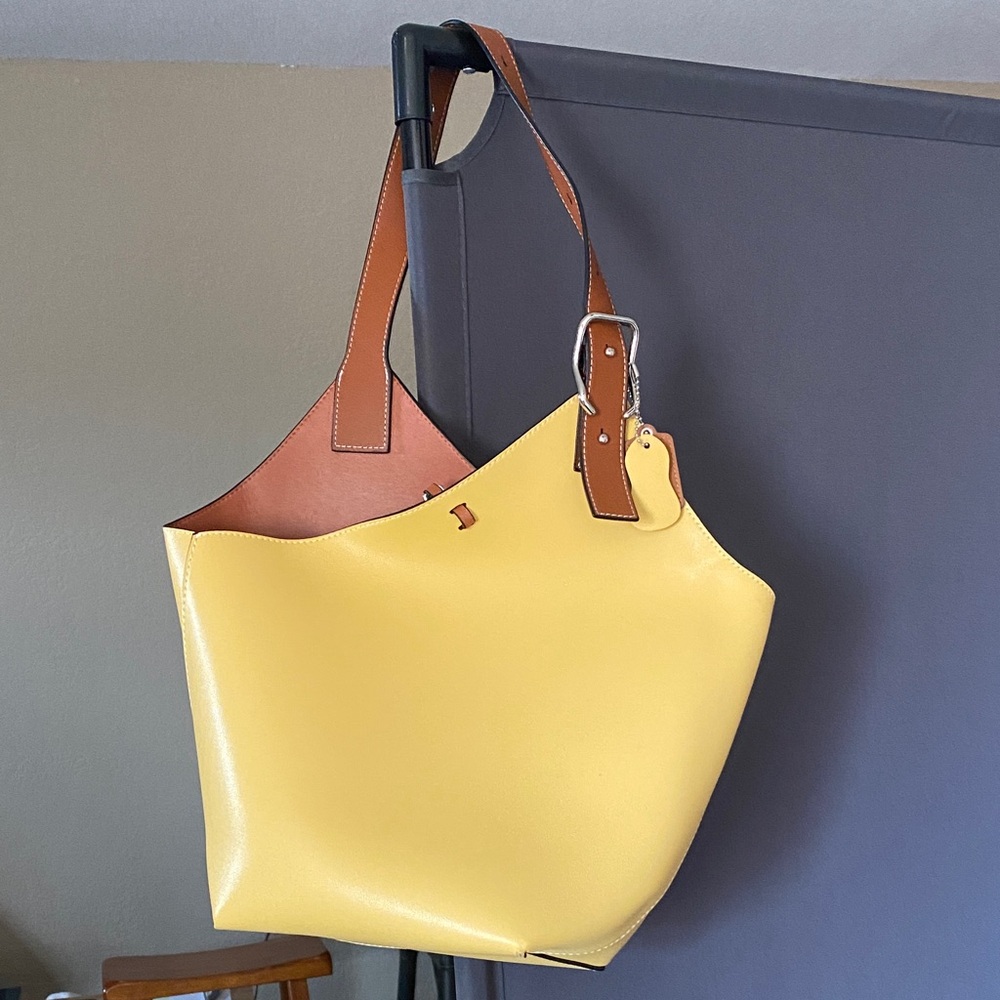 Yellow and Tan Tote Bag